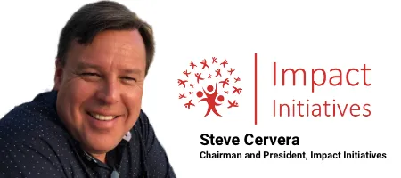 steve cervera's signature card as Chairman and President of Impact Initiatives