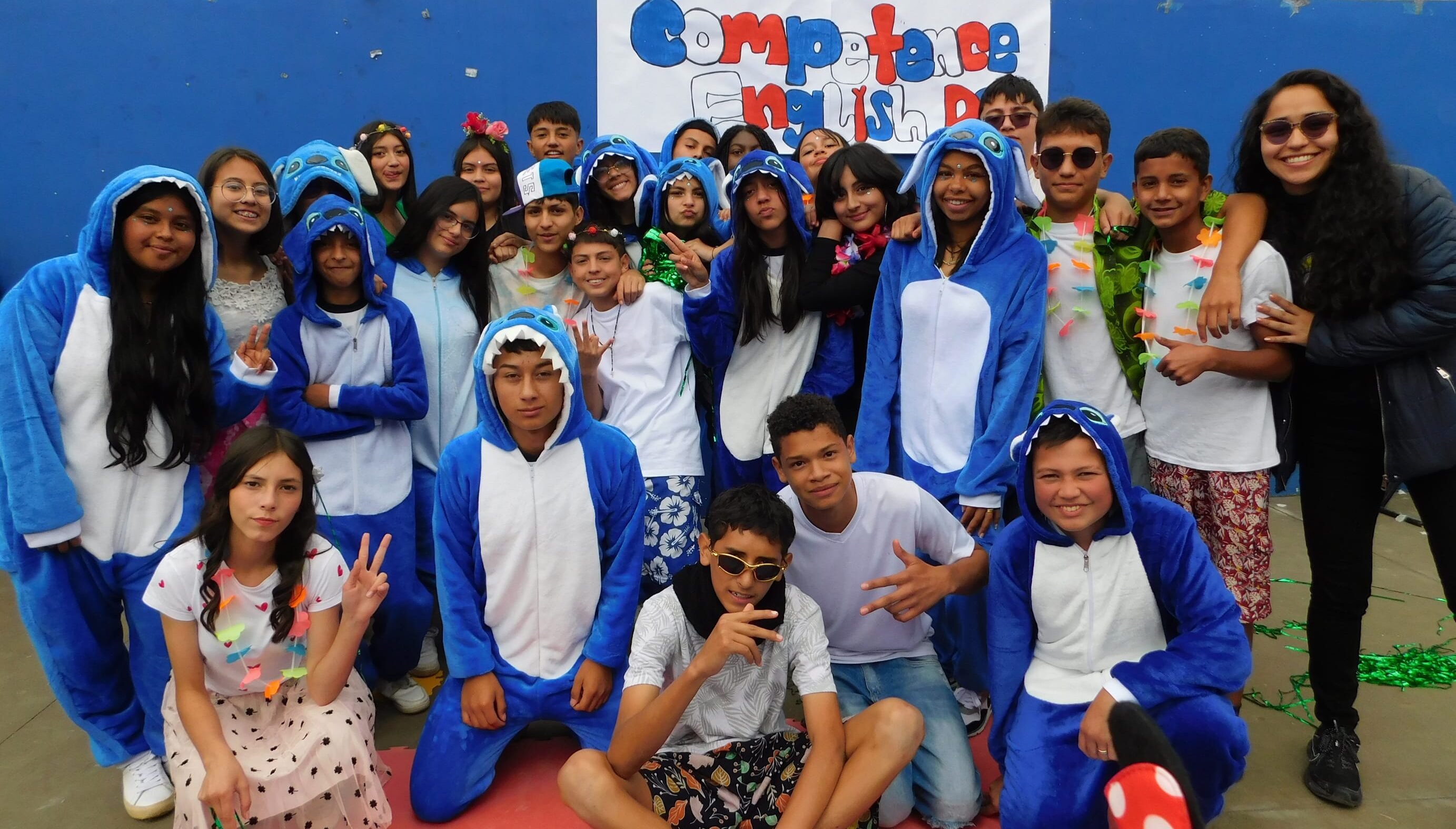 Sebastian with schoolmates