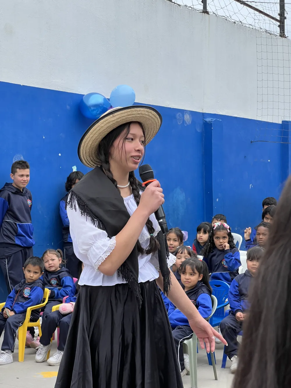 Laura Sofia dressed in traditional Colombian costume