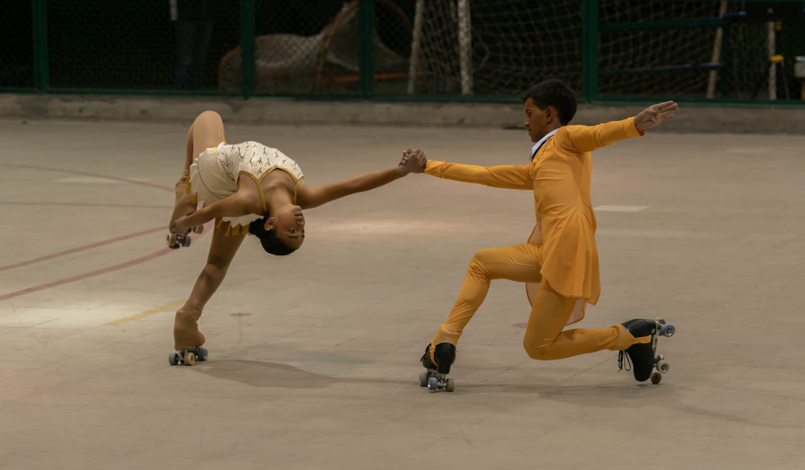 Gretel skating with a partner